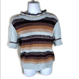 3/$20 Free People Blue And Brown Stripes Sweater